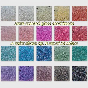 Bright Color Semi-Transparent Glass Seed Beads, DIY Jewelry Making Kit for Bracelets Necklaces, 20 Colors Total 100g, Generous Quantity, Perfect Gift