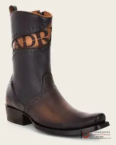 La Herradura Western Wear CUADRA SHORT SILLERO VIENE NEGRO BLACK LASER & WOVEN NARROW SQUARE TOE CU559