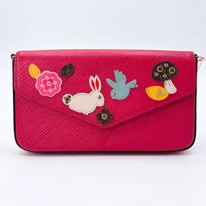 Pre-owned Louis Vuitton Pochette Felicie Epi Leder Pink