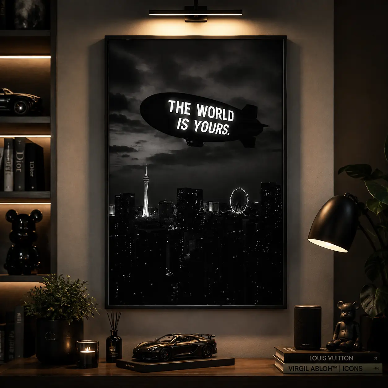 "The World Is Yours" Motivational Poster, Inspirational Canvas Wall Art for Home & Office Decor (Home Supplies, Posters & Prints)