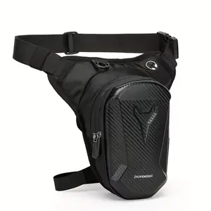 Men's Tactical Motorcycle Leg Pack, Synthetic Material, Adjustable Strap, Zipper Closure, Ideal for Hunting, Fishing, Tactical Use, Zipper Fanny Pack