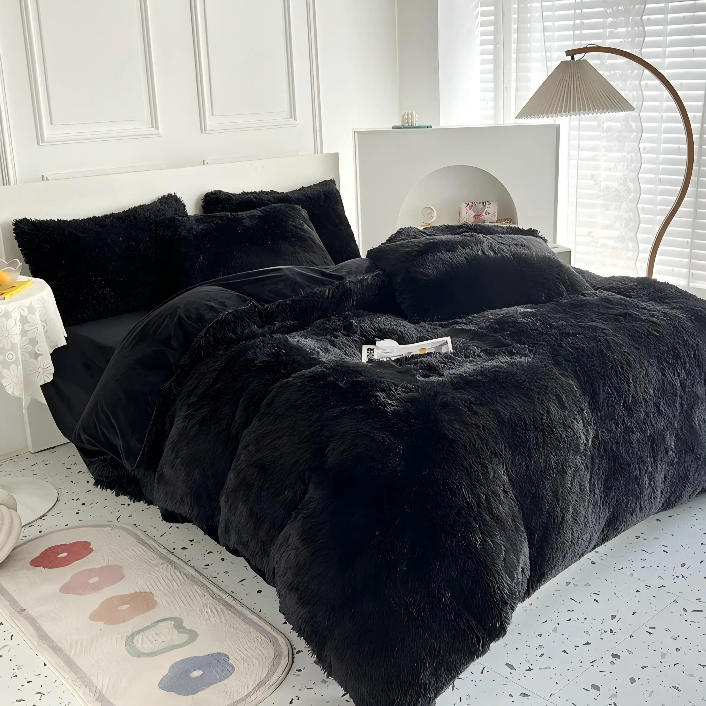 Solid Color Plush Duvet Cover Set, 2/3 Counts/set Including 1 Count Duvet Cover & 1/2 Counts Pillowcase without Filler, Soft Warm Bedding Set for Home