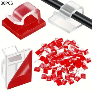 30pcs Adhesive Light Clips for Christmas Lights, LED Lights, Outdoor Lighting Hooks, No-Drill Easy Installation, Cable & Wire Management Solution