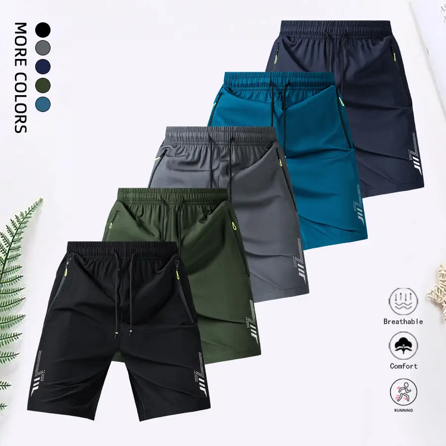 Men's Comfy Stretch Sporty Chic Synthetics Shorts - Lightweight, Elastic Waist with Adjustable Drawstring, Side Pockets, Breathable, Above-the-Knee, Loose-Fit, Outdoor Running Gym Gear, Comfortable Stretch Men's Shorts