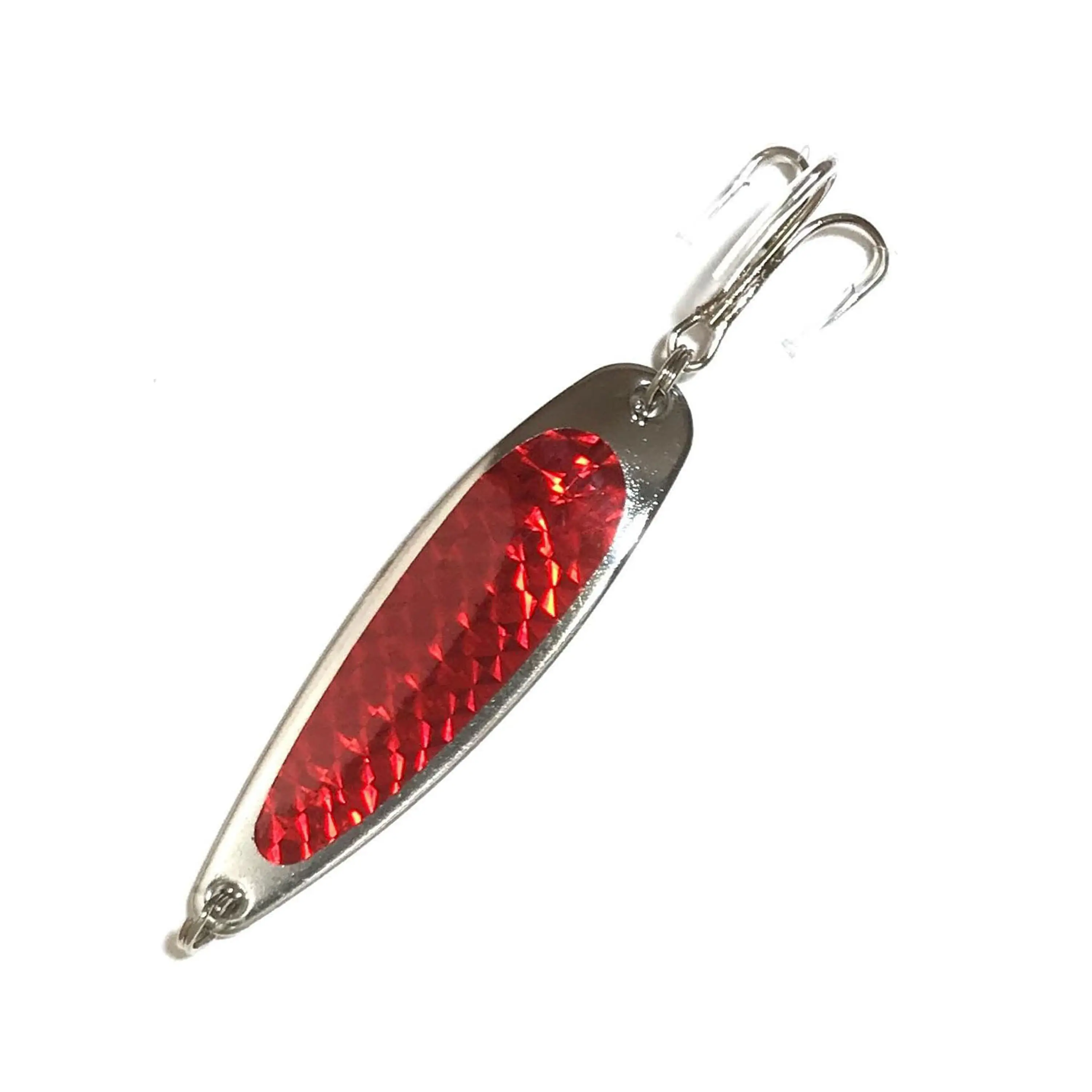 3 oz Crocodile Spoon Chrome w Red Tape 10 Pieces