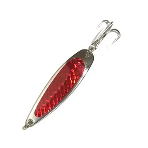 3 oz Crocodile Spoon Chrome w Red Tape 10 Pieces