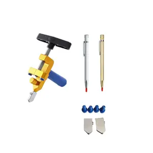 Glass Tile Cutter, Multifunctional Ceramic Cutter with Replaceable Blade & Marker Pen, Portable High Strength Durable Cutting Tool for Various Occasions