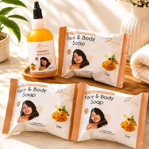 Byenblan 3-Piece Turmeric Face & Body Soap Set with 4 oz Turmeric Body Juice
