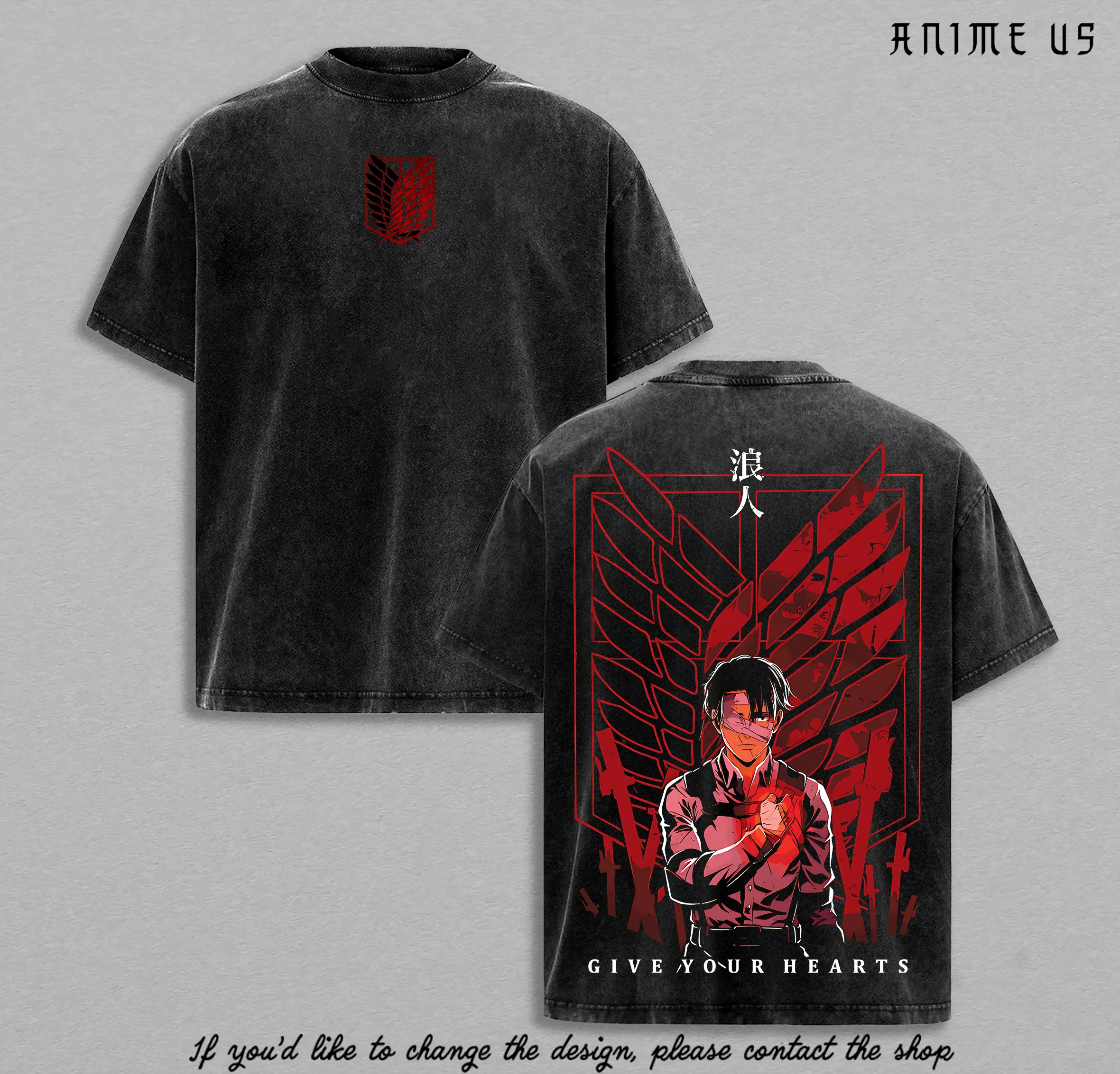 Levi Ackerman stands for sacrifice, loyalty, and unbreakable resolve. “Give Your Hearts” isn’t a slogan—it’s the creed of humanity’s strongest soldier