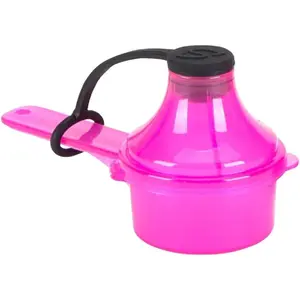 Plastic Measuring Scoop with Funnel, 15 cc | 1 tablespoon | 15 mL Measuring Spoons for Powders, Coffee, Pet Food, Protein, Spices and Other Dry Goods (Pack of 1, Pink)