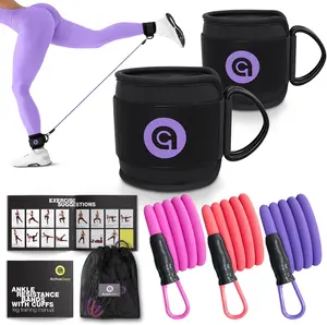 Ankle Resistance Bands with Cuffs - Ideal for Glutes, Legs & Core Workouts, Kickback Ankle Strap Set for Home & Gym Fitness for Women and Men