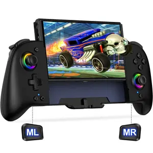Joypad Controller for Nintendo Switch/OLED, One-Piece Ergonomic Switch Controller With 9 Lights Color, Wireless Switch Remote for Those Who Prefer Handheld Mode,Black