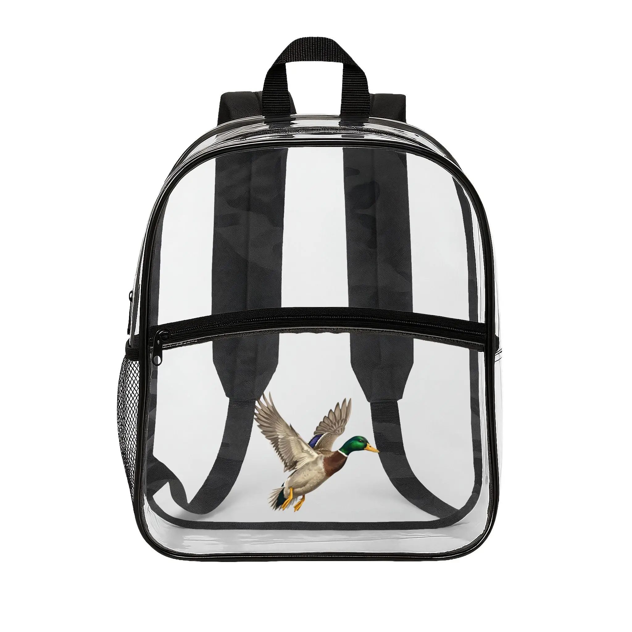 Clear Backpack with Flying Mallard Duck Print – Stadium, School & Travel Clear Bag