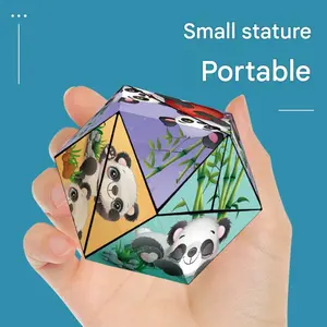 Panda Pattern 3D Infinity Magic Cube Stress Relief Toy Shape-Shifting Fidget Puzzle for Kids & Adults
