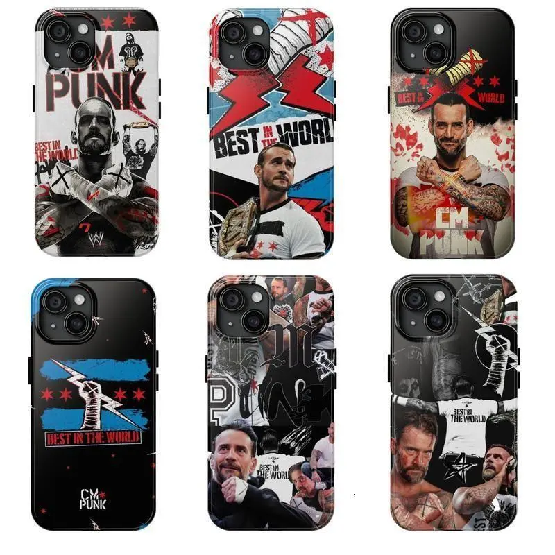 WWE Cm Punk Logo Phone Case, Suitable for iPhone 11 12 13 14 15 16 17 Pro Max Plus Mini | Straight Edge Wrestling Aesthetic Core | Extreme Duty Protective Dual Layer Shockproof Tough Phone Hard Shell Defender Wrap Bumper, Custom, Protection