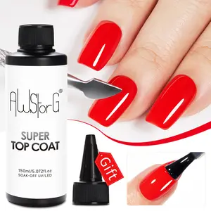 AWStorG 5.07 oz Large Capacity Nail Polish Top & Base Coat (Single Bottle) - Non-Gel Cosmetic, Long-Lasting Glossy, Chip-Resistant, Easy-to-Apply, Quick-Drying Manicure Polish, Ideal for Home Nail Salons, Easter Gift for Mom