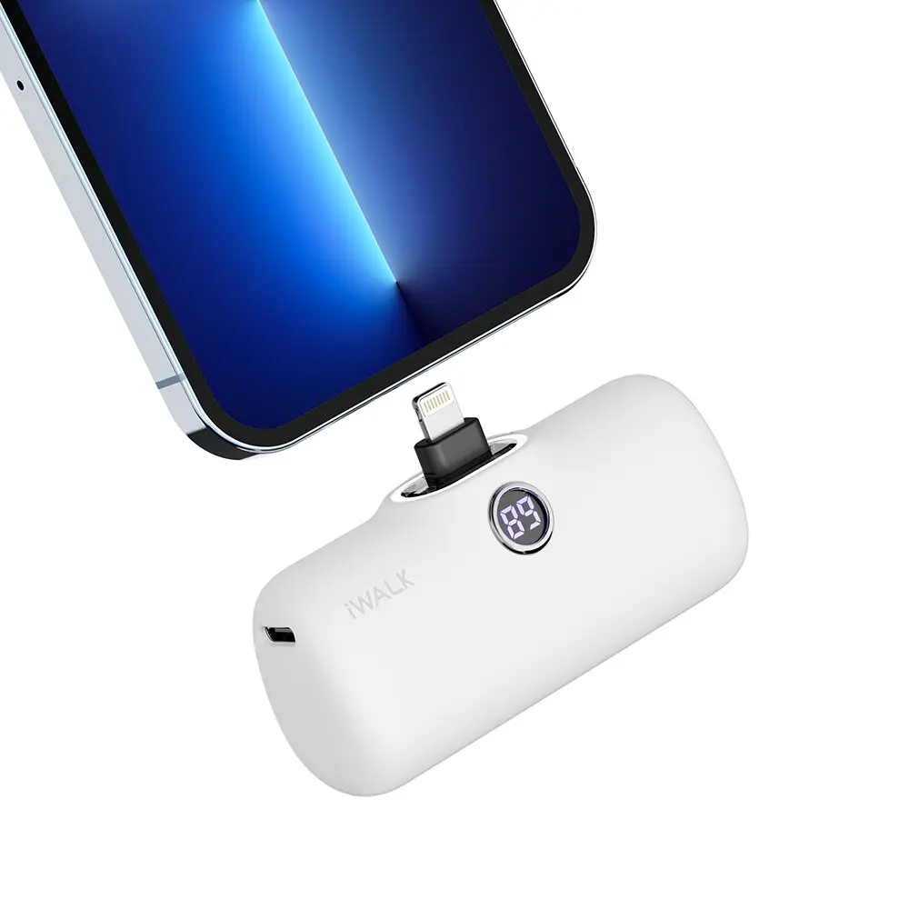 4800mAh Portable Power Bank, Mini Cute Power Bank with LED Digital Display, Portable Charger with Cable Compatible with iPhone 14/13/12/12pro Series, Back to School Gifts -micro usb wireless charging Accessories- i walk powerbank-cordless phonecharger