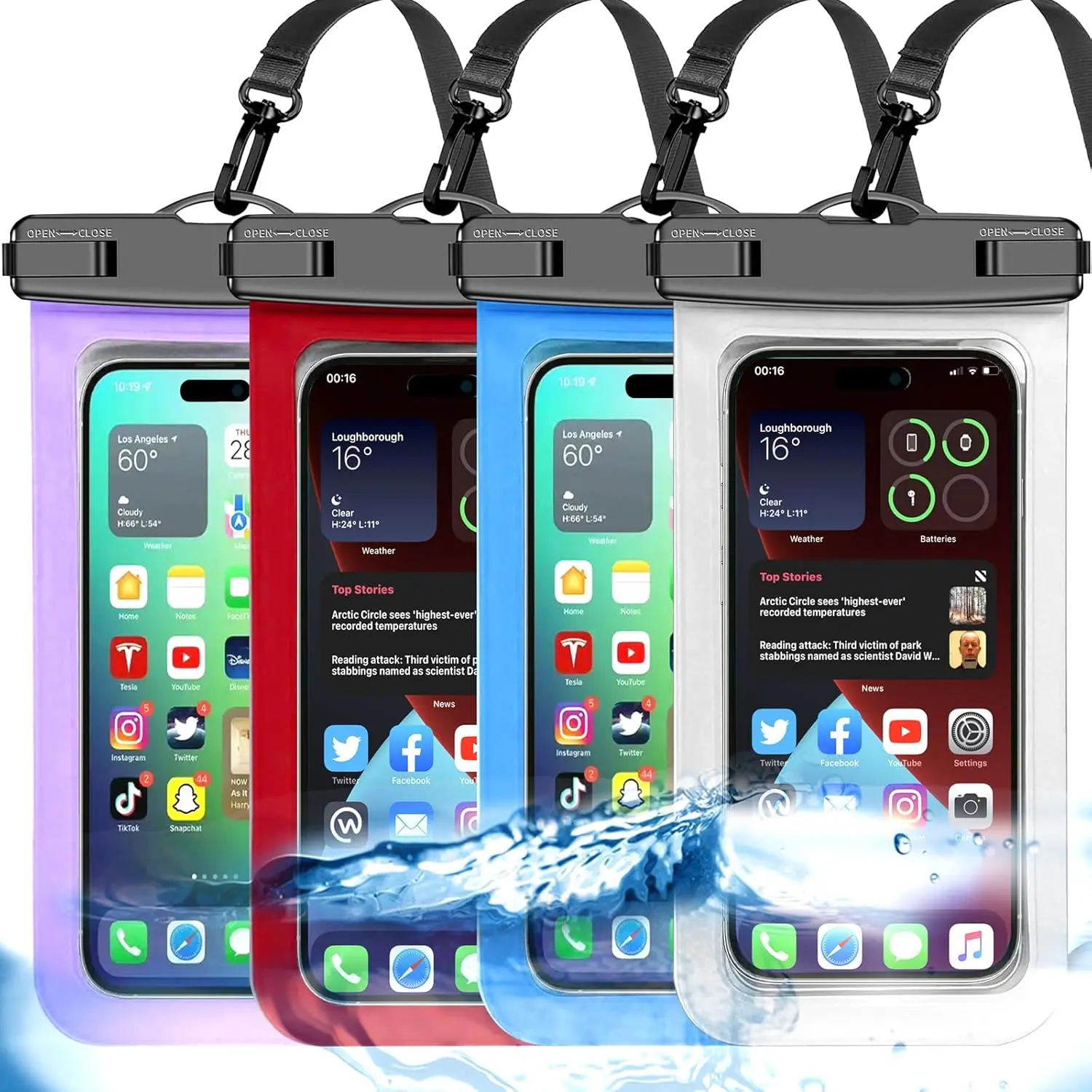 Multicolor 4B Pack,White,Blue,Red,purple