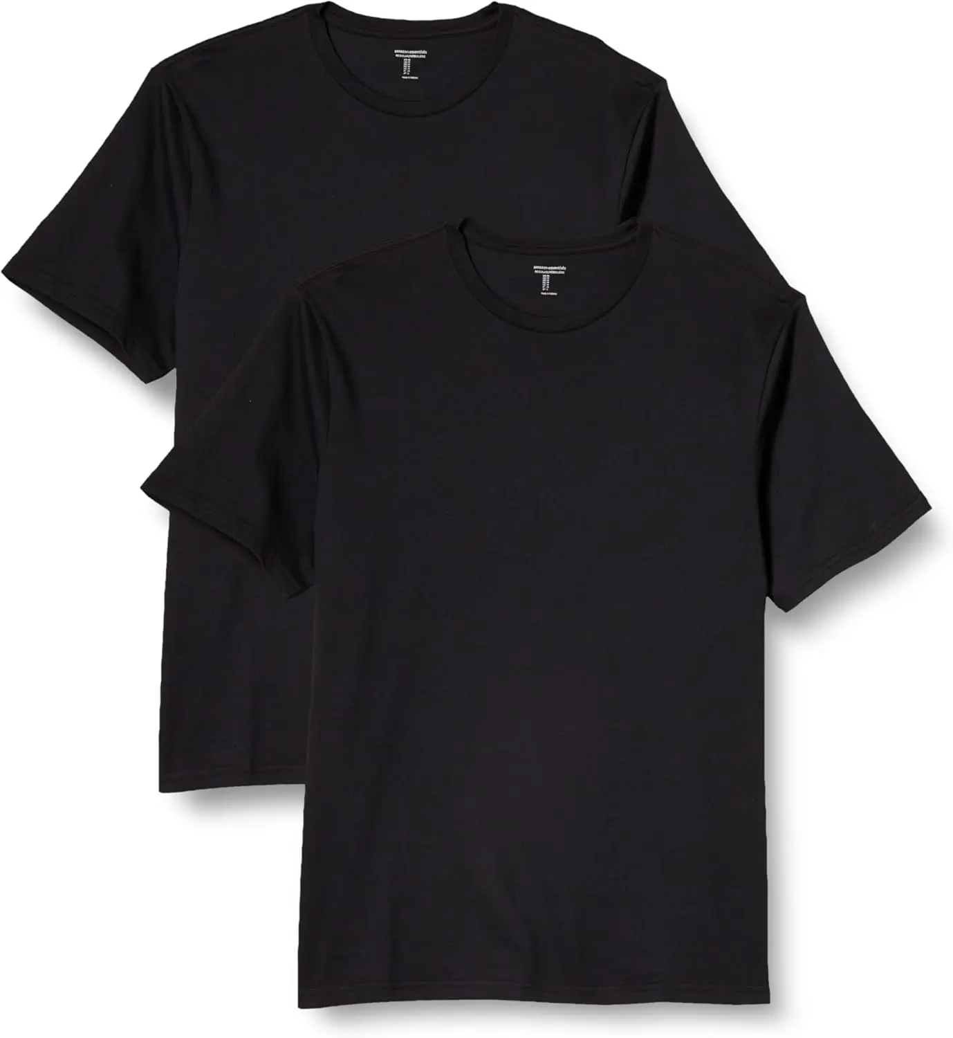 Amazon Essentials Men's Menswear Casual Cotton Short-Sleeve Crewneck T-Shirts, Classic Plain Tops, Pack of 2