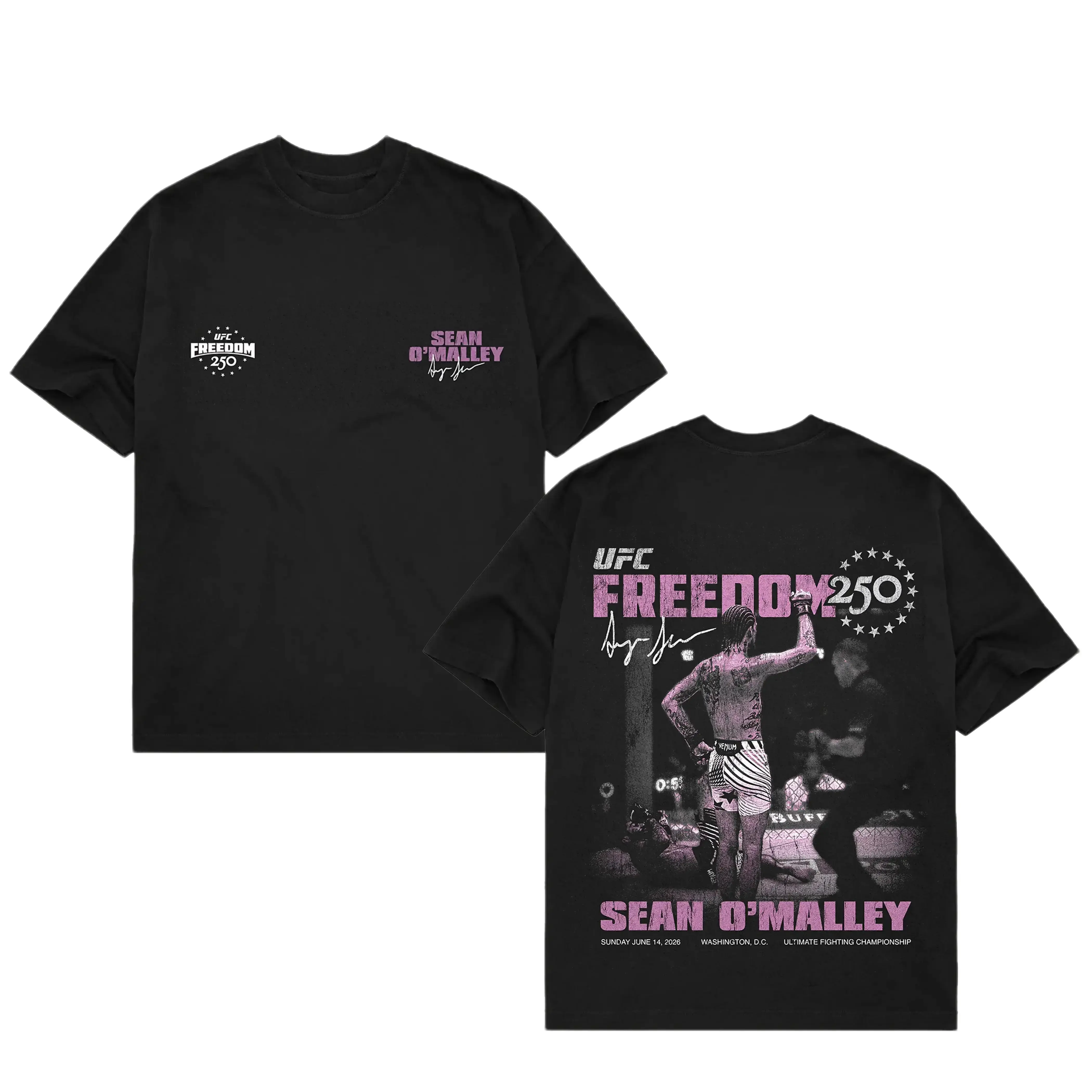 Men's Black Sean O'Malley UFC Freedom 250 Salute T-Shirt, UFC White House Tee, UFC Freedom 250 Shirt, UFC Champions Shirt, UFC Merch