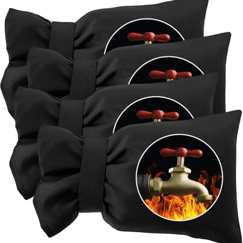 4 Pack Outdoor Faucet Covers for Winter Freeze Protection,5.5 x 7.9 Inch Reusable Waterproof Hose Bib Cover,Thickened Anti-Freeze Faucet Socks for Outdoor Garden,Black