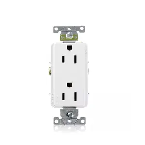 Decora Plus 15 Amp 125 V Industrial Grade Duplex Outlet/Receptacle, White (1-Pack) 16252-WS
