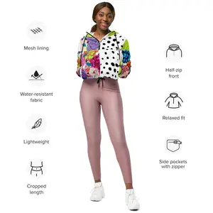 HueMama Cropped Windbreaker Jacket - Lightweight and Breathable