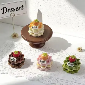 3D Food Play Waffle DIY Accessories, Multi-Color Realistic Dessert Resin Stickers, Handmade Decoration Material Kit, Craft Supplies