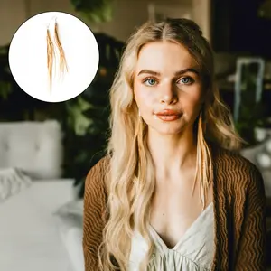 Feather Headz Bohemian handmade Ginger long lightweight feather dangle earrings