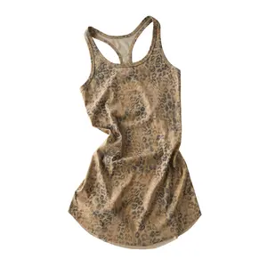 FDR Light Brown Gradient Leopard Print Racerback Tank Top