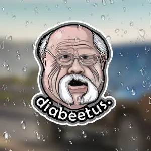 Funny Diabeetus Stickers, Vehicle Exterior Decoration for Cars, Laptops, Fridges, Suitcases, Plastic Surfaces, Fun Union Miscellaneous Decals, Unique Design