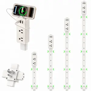 Outlet Extender Stick - Features 2 USB-A, USB-C and 2 AC Outlets, Adjustable Disassembly Extends 6"-35", 360° Access Hard-to-Reach Outlets, Wall Plug Power Socket Expander Nightstands, Sofa, Desks