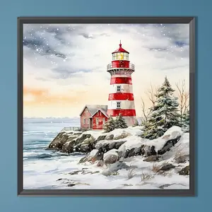 Lighthouse Pattern DIY Diamond Arts Colorful Painting Kit without Frame, 5D Diamond Arts Colorful Painting Kit, Wall Art Decor for Home
