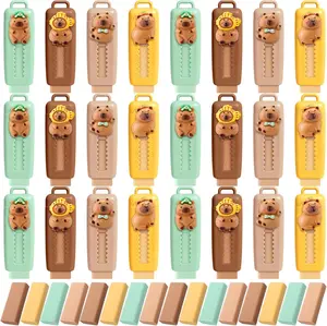 48 Pack Capybara Retractable Erasers 24 count Push-Pull Rubbers with 24 count Refill Rubbers for  Boys Girls Students Capybara Lovers School Office  Stationery Classroom Gifts