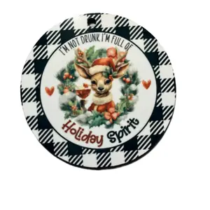 Reindeer Christmas Ornaments - 3 x 3 inches