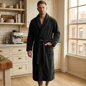 NY Threads Mens Robe, Luxury Plush Fleece Mens Bathrobe, Spa Bath Robe for Men