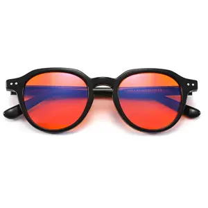 Youngblood Co Anti Blue Light Blocking Glasses - Orange Red Acetate Frame, 99% UV400 Protection, Unisex Design for Computer Work & Gaming