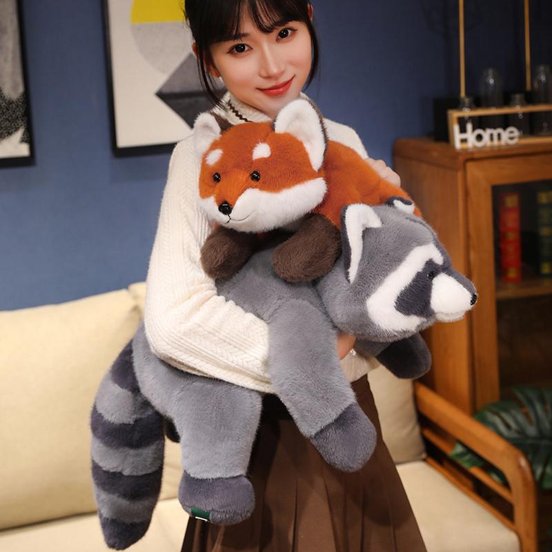 Panda Plush Comfort Soft Animal Plush Raccoon Fox Bear Floor Cushion Birthday Gifts Soft Pillow Toys for Girls Gift Room Decor