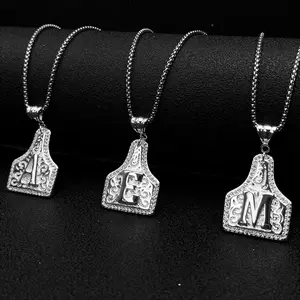 2026 New Western Cowboy Style A-Z 26 Letter Zircon Pendant Necklace | Hip-Hop Style | Western Cowboy Style | Zircon Necklace | Unisex | Ideal Gift | Party Jewelry | Anniversary Gift | personalized