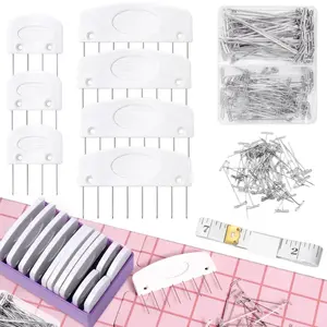 130PCS Knit Blockers & Pins Kit, Knit Blocking Combs for Blocking Knitting, Crochet, Lace or Needlework Projects Tool Device, 20 Knit Blockers, with 110 T-Pin and Storage Box
