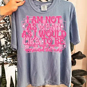 I Am Not As Mean As I Would Like To Be Graphic Tee – Denim Comfort Colors Shirt