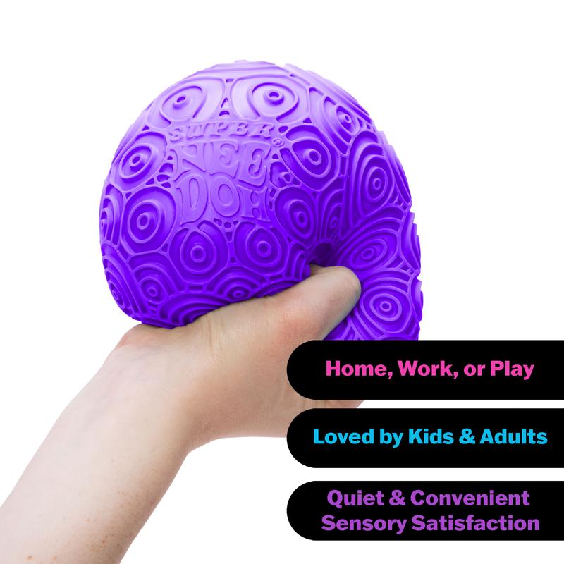 Schylling Super NeeDoh Ripples- Huge NeeHoh 4.5" in Diameter - Sensory Toy with Fun Dough Filling  - 1 Random Color - Ages 3 and Up - One piece shipped at random
