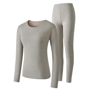 Silk Wool Womens Thermal Underwear Set Fleece Lined Thickened Base Layer for Winter Heat Retention