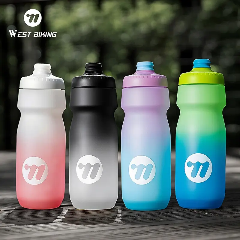 WEST BIKING Water Bottle.650ML Colorful Gradient Bicycle Water Bottle, Outdoor Sports Riding Equipment Cycling Water Bottle