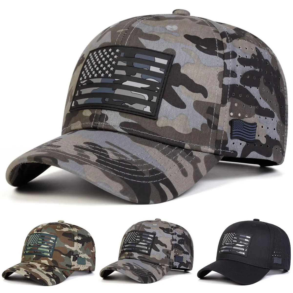 Unisex Stars and Stripes (USA Flag Pattern) Adjustable Mesh Baseball Cap for Adults, UV Protection Beach Hat for Spring-Autumn Outdoor Leisure, Polyester Sports Hat, Lightweight, Geometric, All Weather Hats