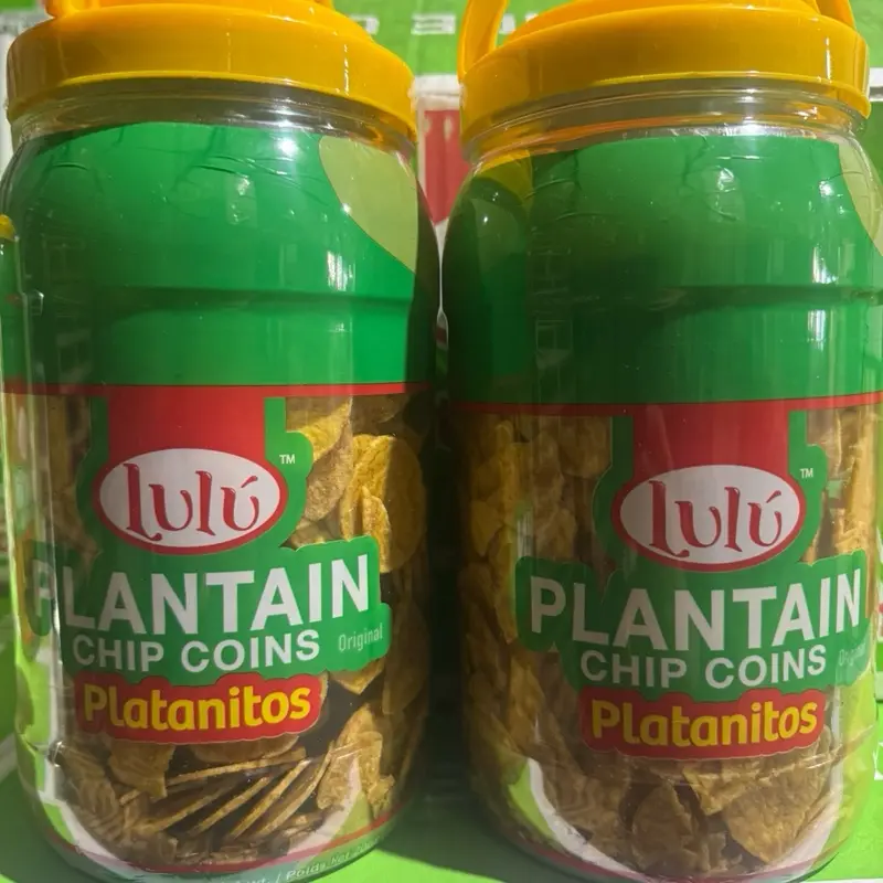 20oz container Lulú Plantain chip coins Snack Crispy Crunchy