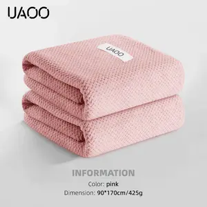 UAOO Bath towel 2 sets ultra soft high absorbent bath towel Fast drying coral velvet towel Body sports Yoga SPA fitness beach towel