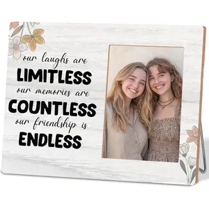 Friendship Picture Frame Gifts For  ,Ours Laughs Are Limitless, Photo Frame Gifts Idea, Tabletop & Wall Mounting, 4x6 Inch Photo