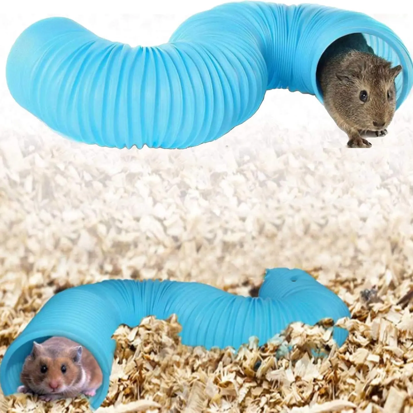 Foldable Hamster Tunnel Toy, Fun Ferret Tunnel, Ideal Cage Accessory, Pet Mouse Plastic Tube, Small Animal Hideout, Anti-Boredom Play Tunnel, Hamster Cage Accessories