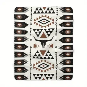 JOOCAR Aztec style blanket cow bone blanket, soft, warm and cozy, lightweight knitted polyester backing, hand wash only, suitable for sofa, bed, office and outdoor use, perfect gift for all seasons, outdoor blanket | decorative blanket | touch fabric